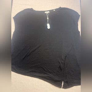 Max Studio Black Short Sleeve Top